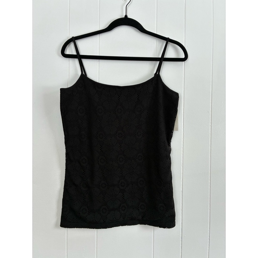 NWT Ann Taylor Black Lace Trim Camisole Tank Top Women's‎ Size M